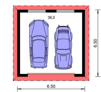 Mirror image | Floor plan of ground floor - DVOJGARÁŽ A